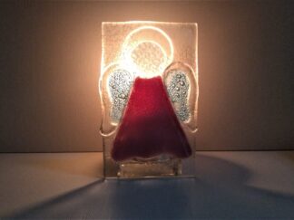 Novo Porta Vela Anjo de vidro Verde Claro e Rosa