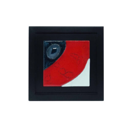 Quadro Moderno Vermelho Turquesa e Branco