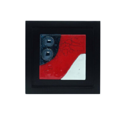 Quadro Moderno Vermelho Turquesa Egípcio e Branco