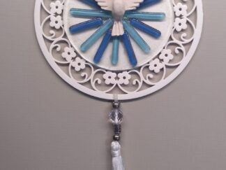 Enfeite de Parede ou Porta Divino Azul Claro e Médio