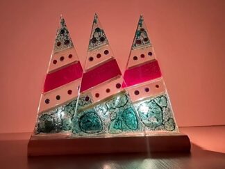 Porta Velas Arvores de Natal Verdes Bolhas