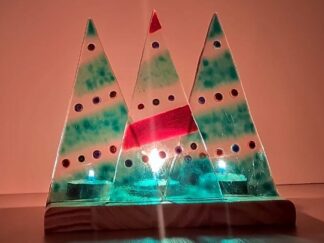 Porta Velas Arvores de Natal Verdes