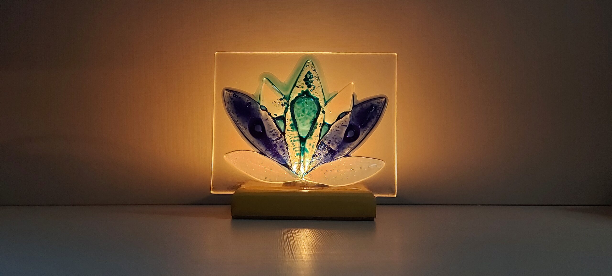 Porta Vela Flor de Lotus Azuis