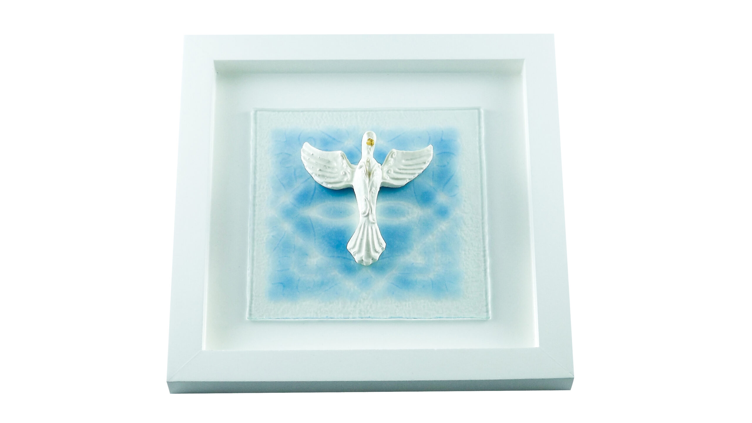 Quadro Divino Espirito Santo Médio Mandala Turquesa