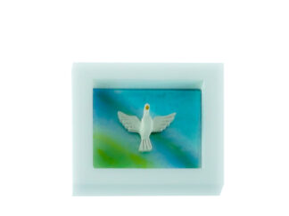 Quadro Divino Espirito Santo Pequeno Turquesa e Verde