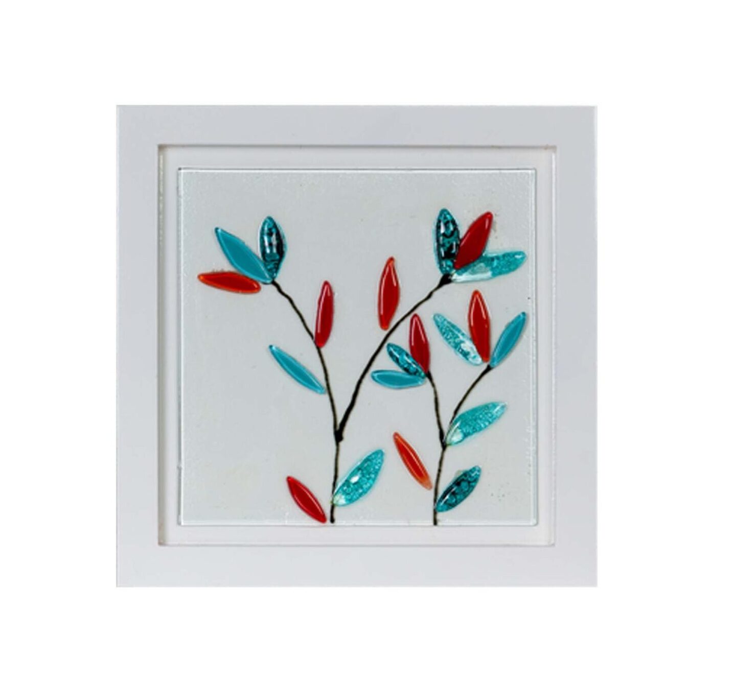 Quadro Flores Vermelhas , Laranjas ,Ocre e Verdes