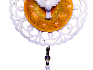 Enfeite de Parede ou Porta Divino Amarelo Bolha