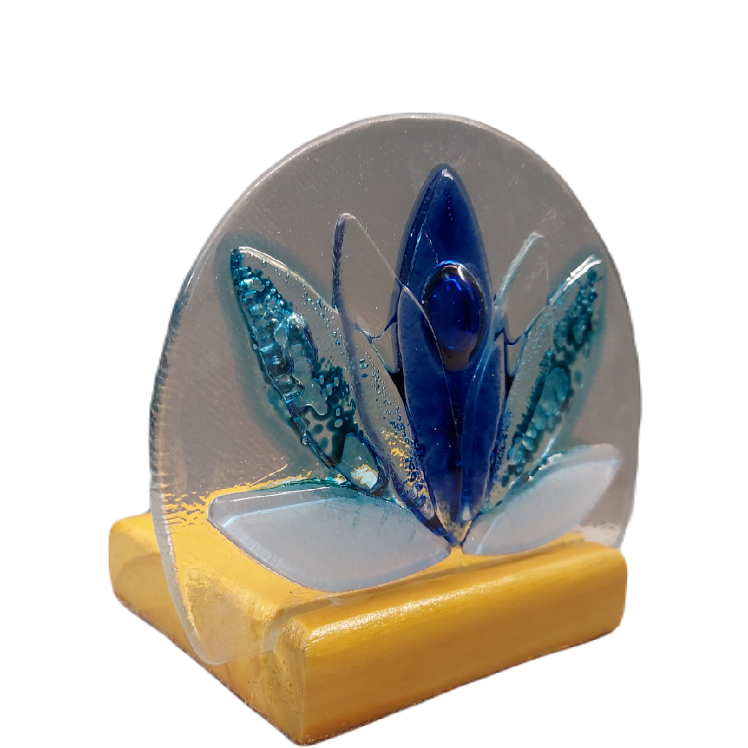 Porta Vela Flor de Lotus Turquesa e Azul Walkiria - Imagem 2