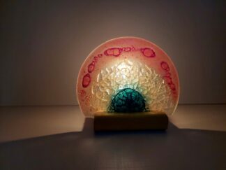 Porta Vela Meia Lua Castanho Alaranjado e Verde