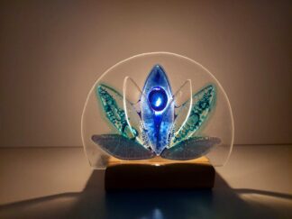 Porta Vela Flor de Lotus Turquesa e Azul Walkiria