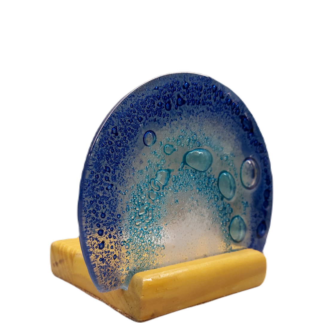 Porta Vela Meia Lua Azul e Turquesa - Imagem 2