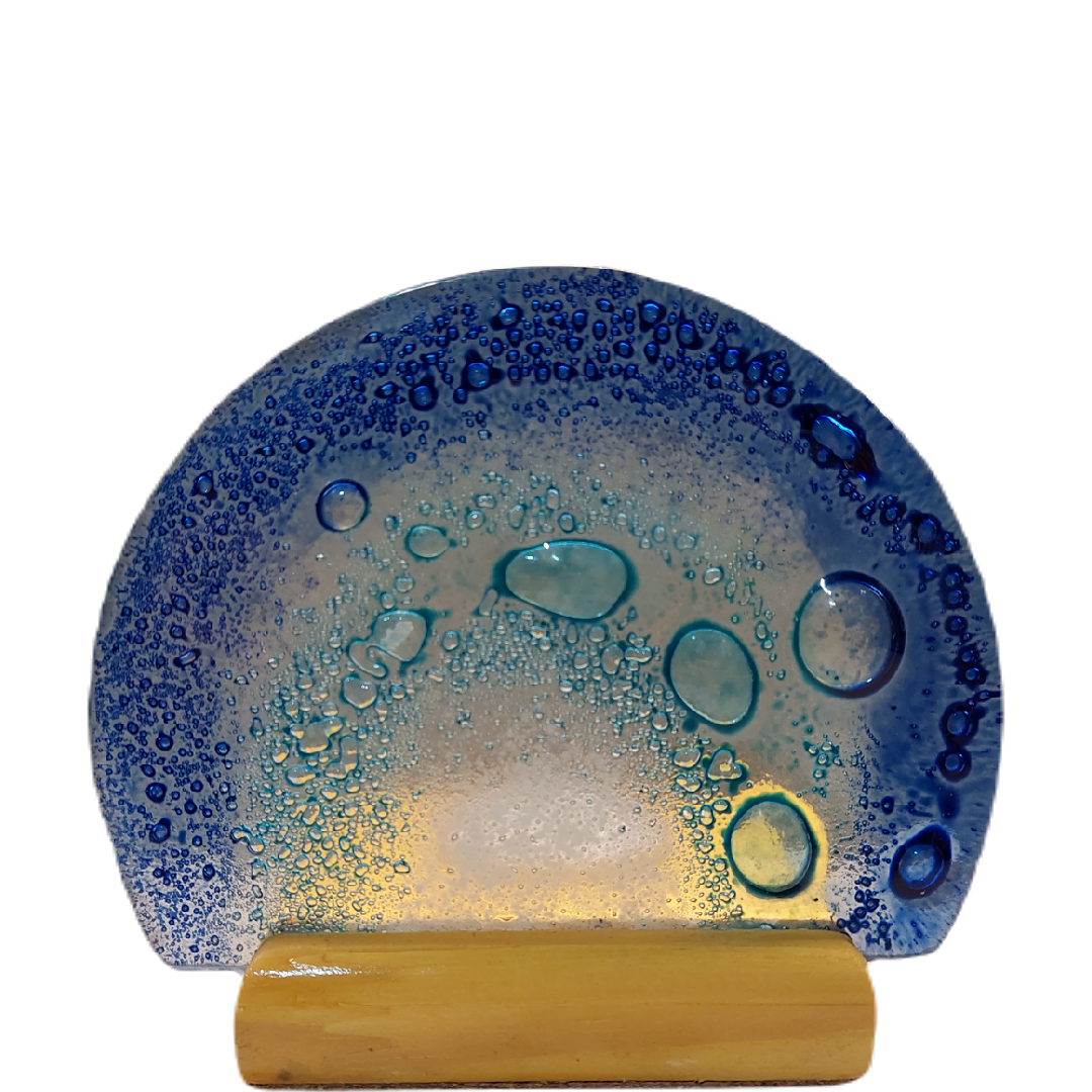 Porta Vela Meia Lua Azul e Turquesa - Imagem 3