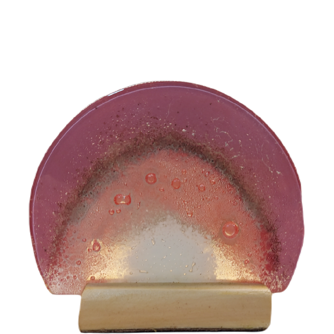 Porta Vela Meia Lua Rosa e Rosa Salmão - Imagem 3