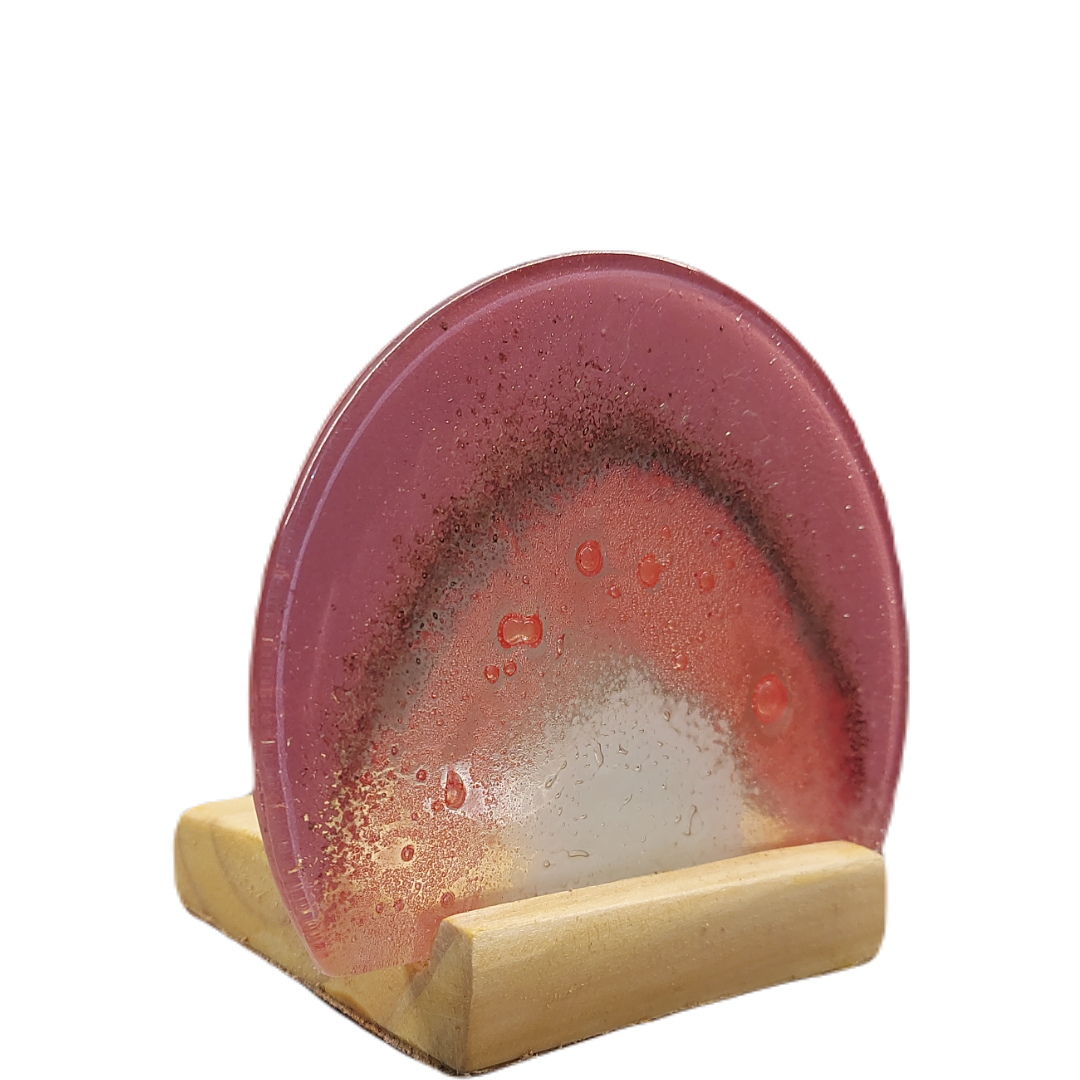 Porta Vela Meia Lua Rosa e Rosa Salmão - Imagem 2