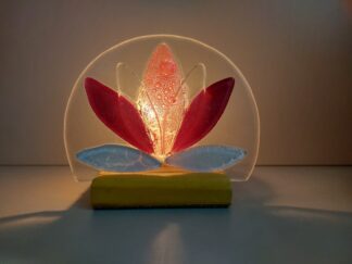 Porta Vela Flor de Lotus Rosa e Salmão