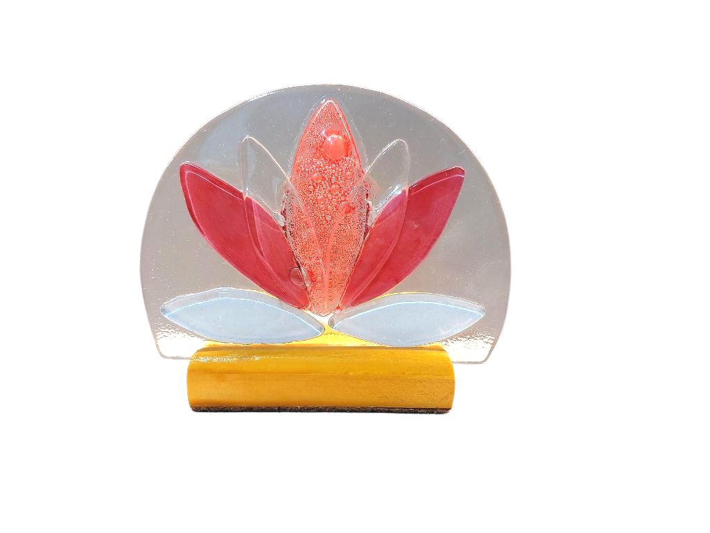 Porta Vela Flor de Lotus Rosa e Salmão - Imagem 3